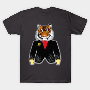 The Tiger in elegant suit  Desing of Tiger T-Shirt
